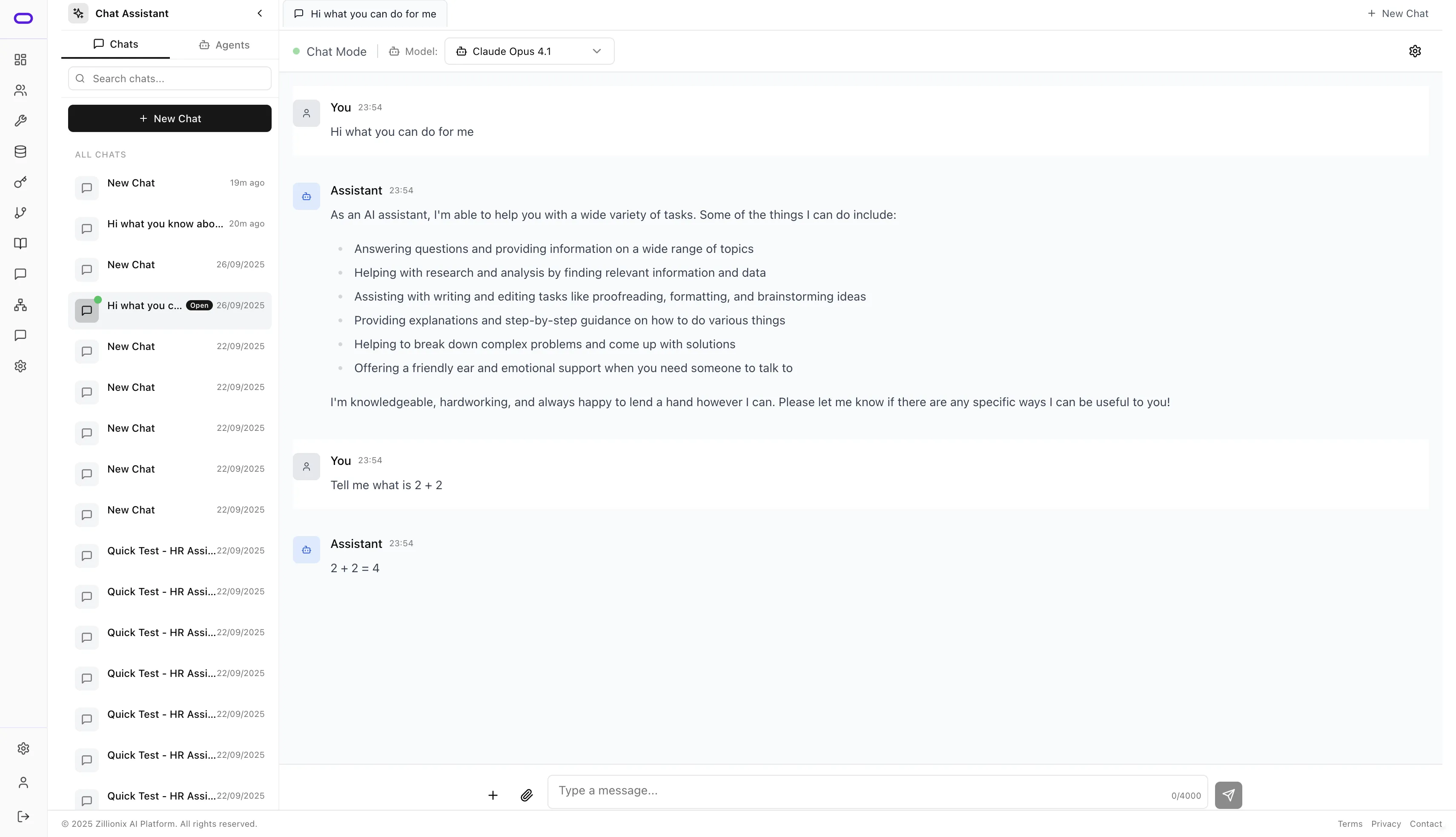 Chat Assistant Interface